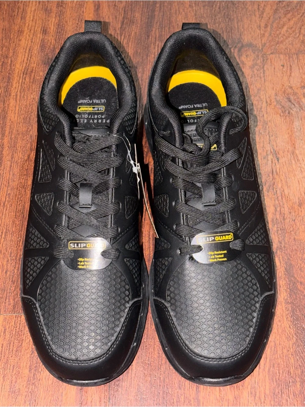 Work shoes size 11 Men's Black Slip Resistant Air Cushion Sneakers black shoes
